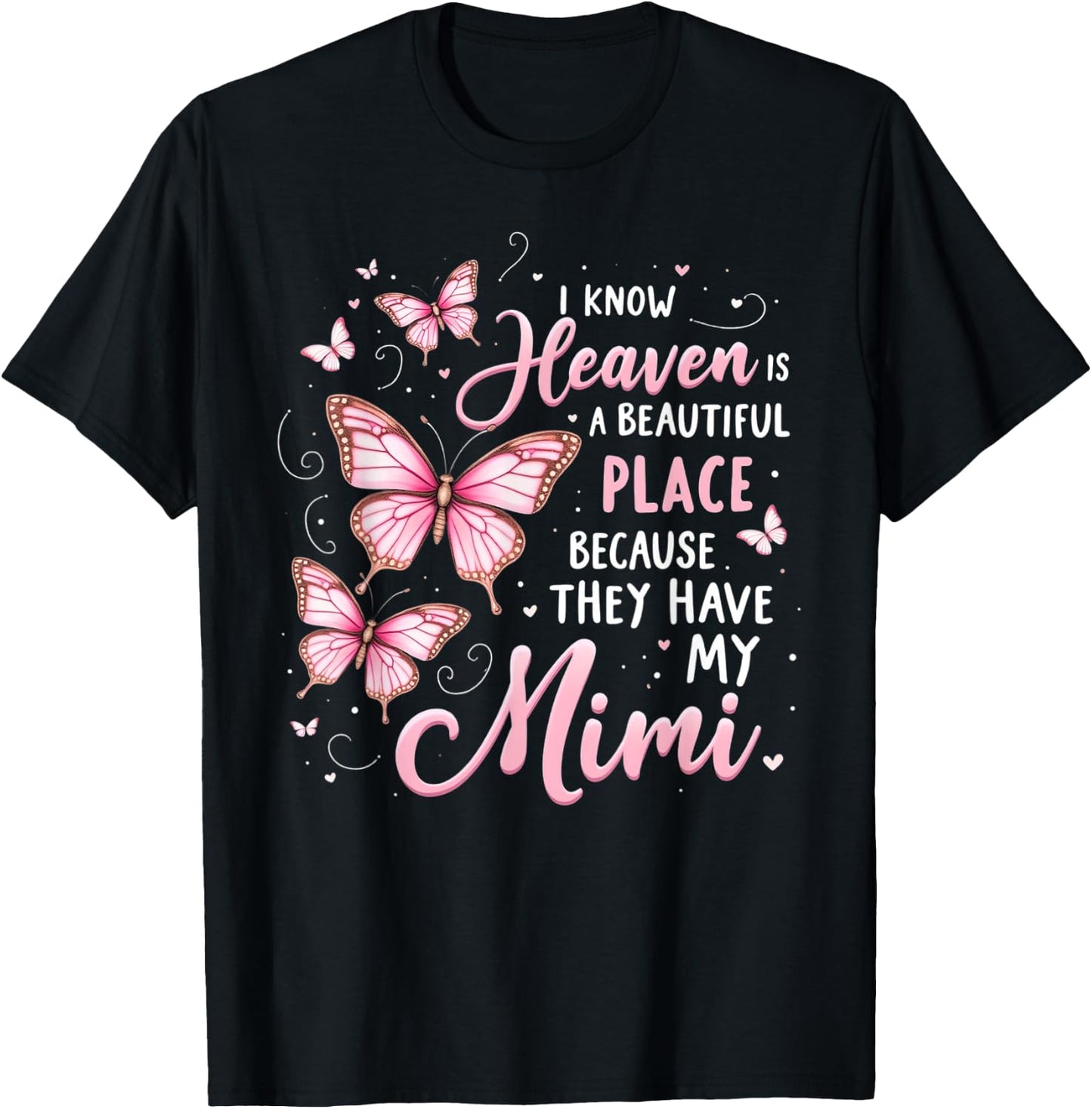 Mimi Is My Guardian Angel In Heaven Memorial Day Men Women T-Shirt - T-Shirt | Black