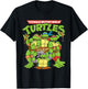 Retro TMNT Group with Pizza T-Shirt - T-Shirt | Black