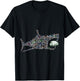 Retro Fish Bicycle Shark Eats Car Art Bicycle Lover Cyclists T-Shirt - T-Shirt | Black