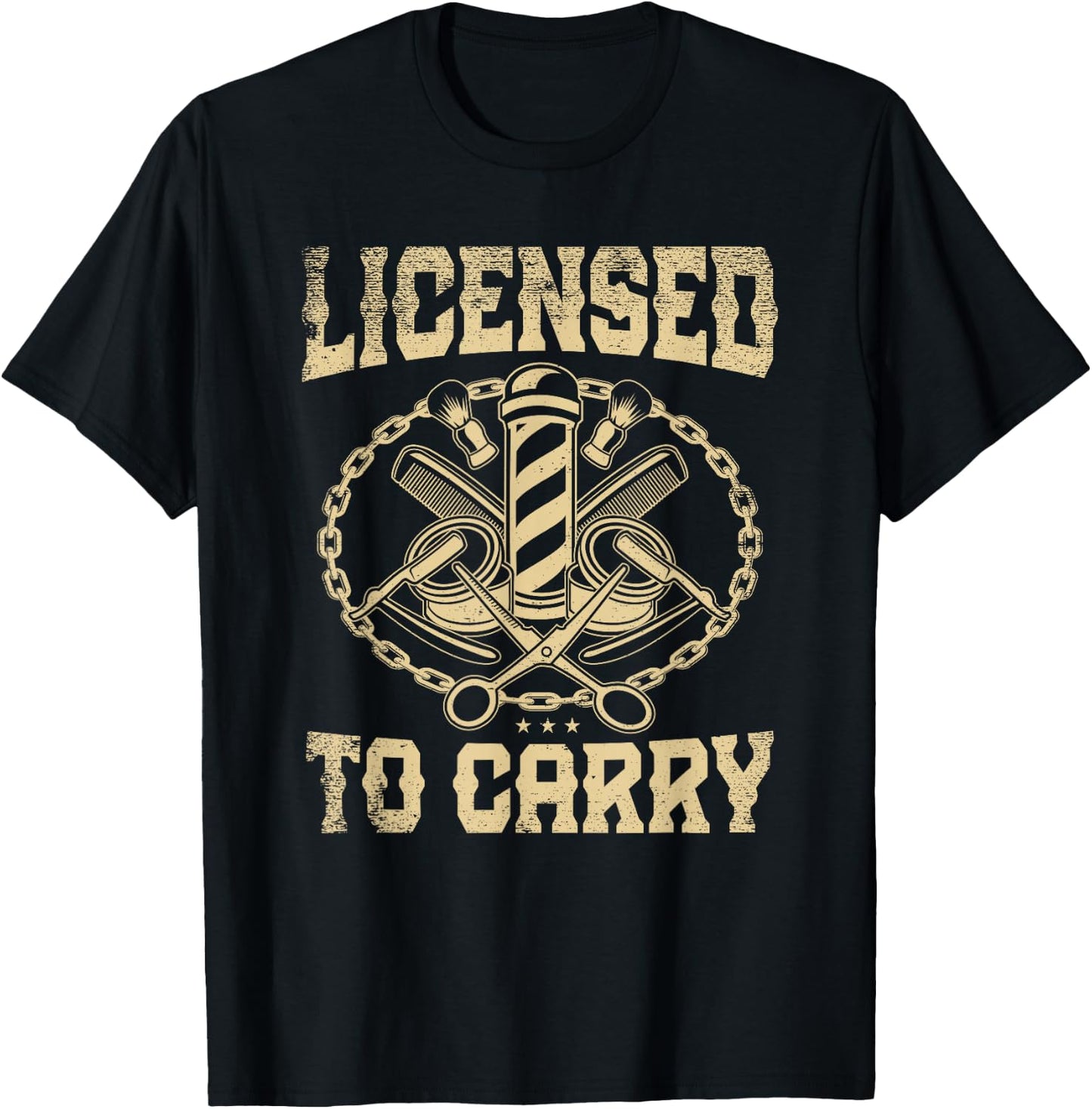 Licensed to carry for a Barber Hairdresser Funny Hairstylist T-Shirt - T-Shirt | Black