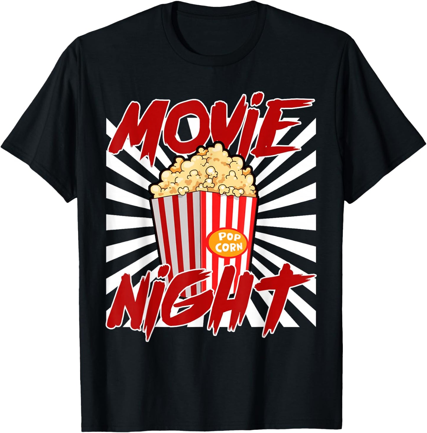 Movie Night Popcorn Funny Cinema Lover T-Shirt - T-Shirt | Black