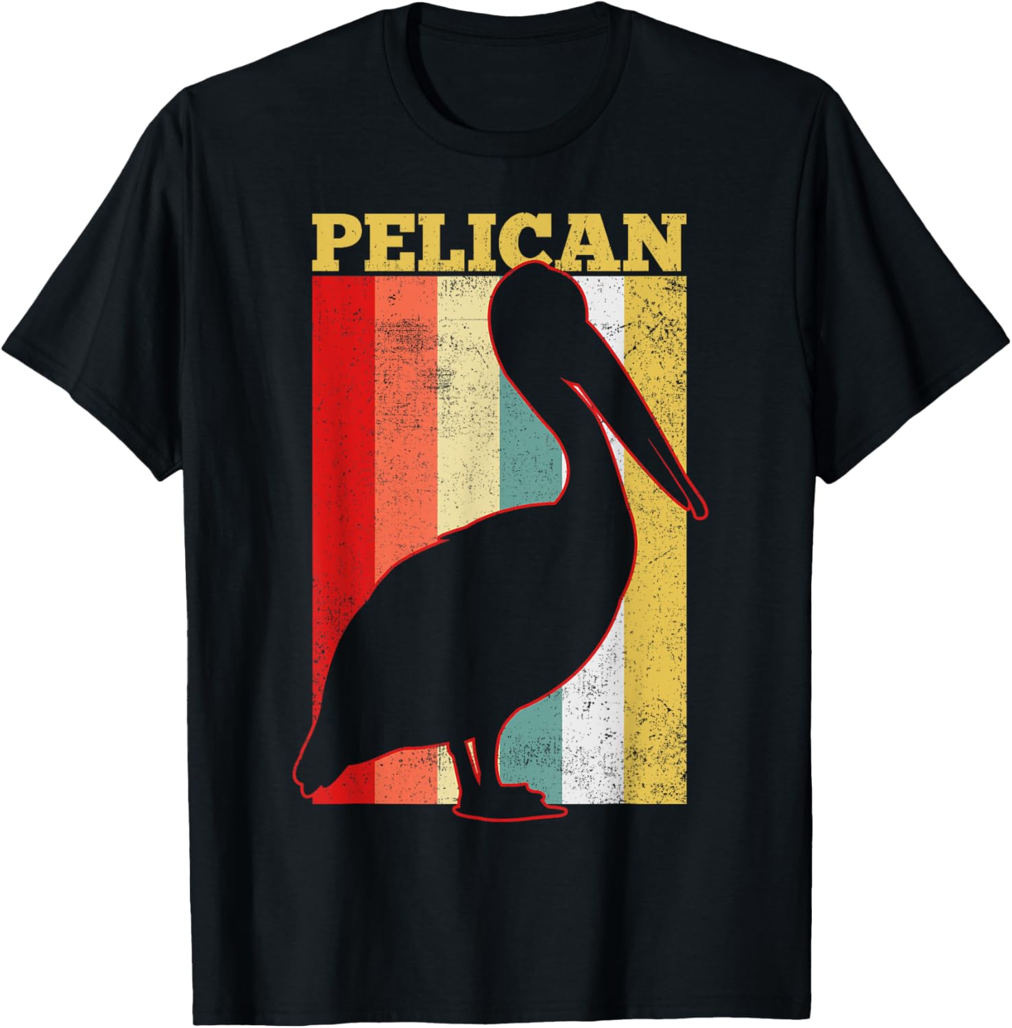 Pelican Bird Vintage Gift T-Shirt - T-Shirt | Black