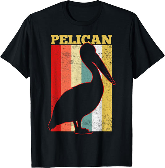 Pelican Bird Vintage Gift T-Shirt - T-Shirt | Black