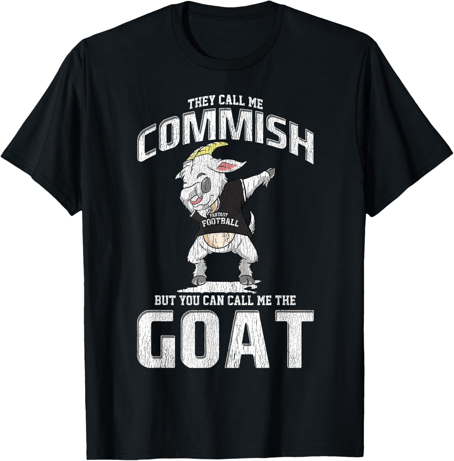 Fantasy Football Commissioner Commish Dabbing Goat Draft Day T-Shirt - T-Shirt | Black