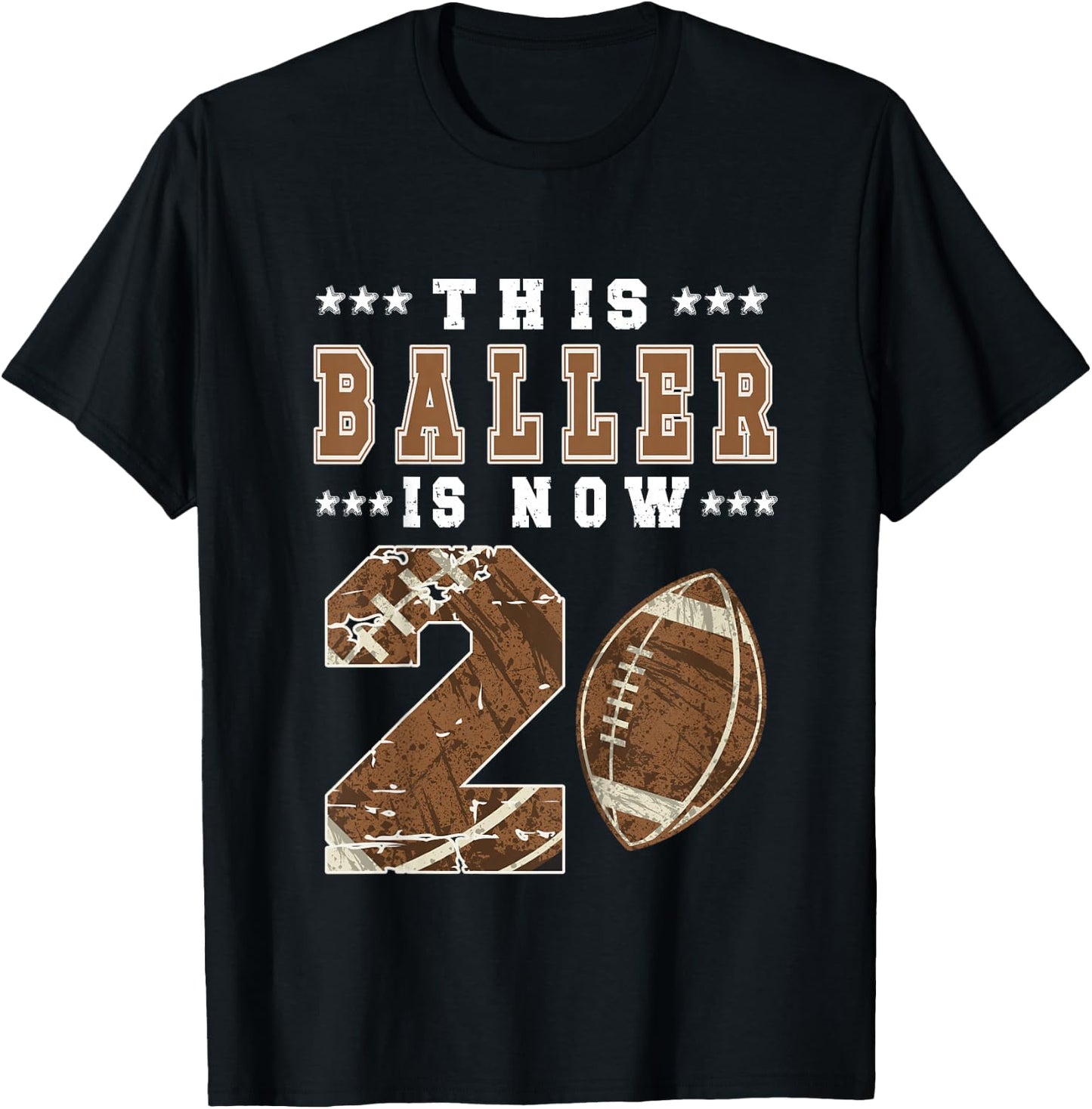 Kids 2nd Birthday Party Football Boy Two Year Old Football Player T-Shirt - T-Shirt | Black