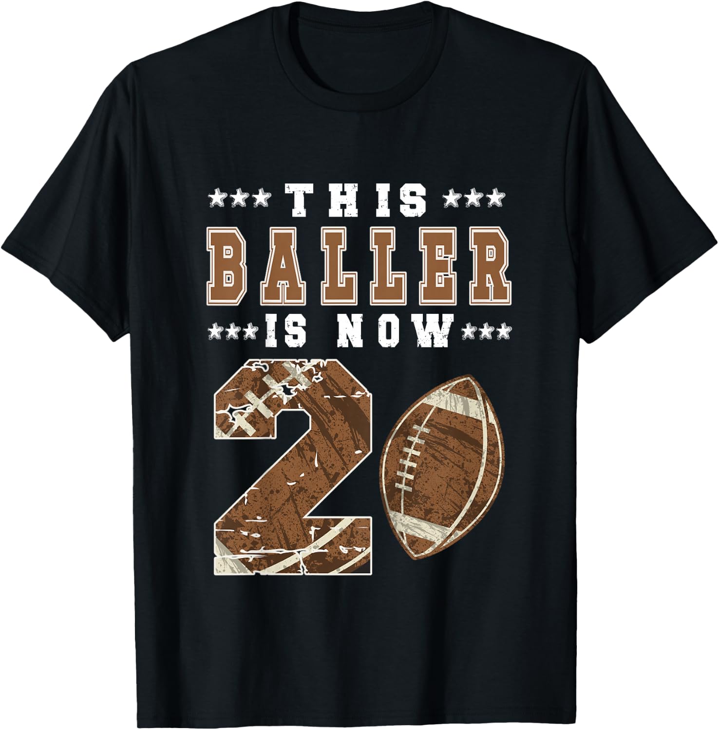 Kids 2nd Birthday Party Football Boy Two Year Old Football Player T-Shirt - T-Shirt | Black