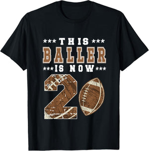 Kids 2nd Birthday Party Football Boy Two Year Old Football Player T-Shirt - T-Shirt | Black