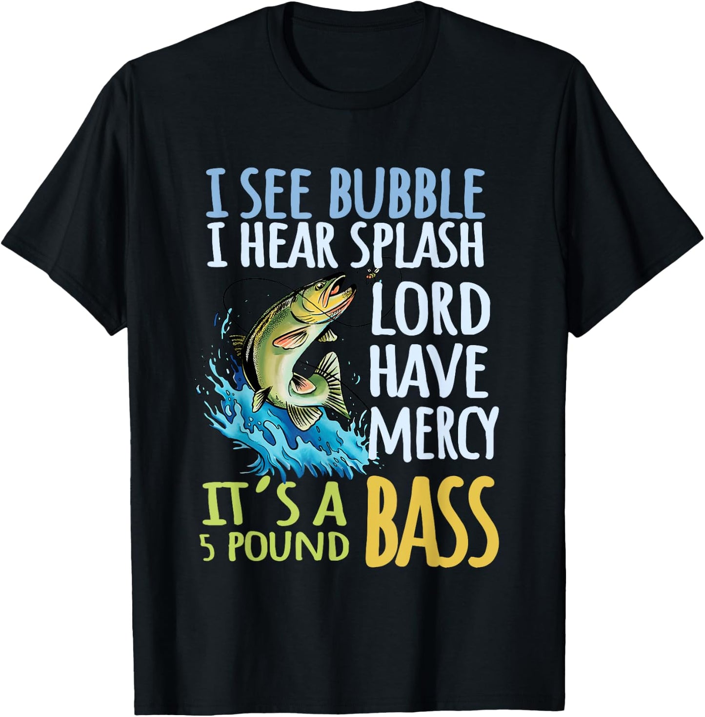 Bass Fishing Angling Sport Black Bass Fish T-Shirt - T-Shirt | Black