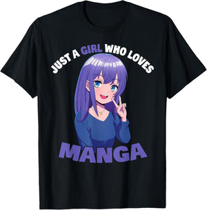 Just A Girl Who Loves Manga T-Shirt - T-Shirt | Black