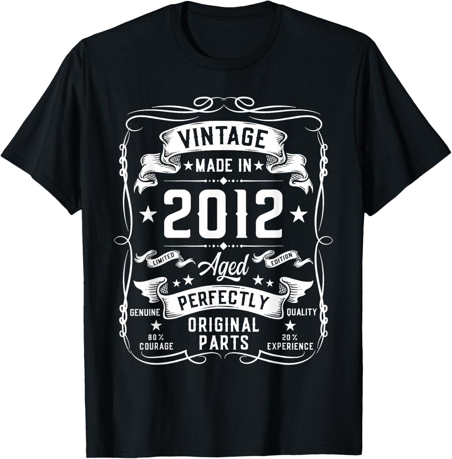 Vintage 2012 13 Years Old Gifts for Boys 13yr 13th Birthday T-Shirt - T-Shirt | Black