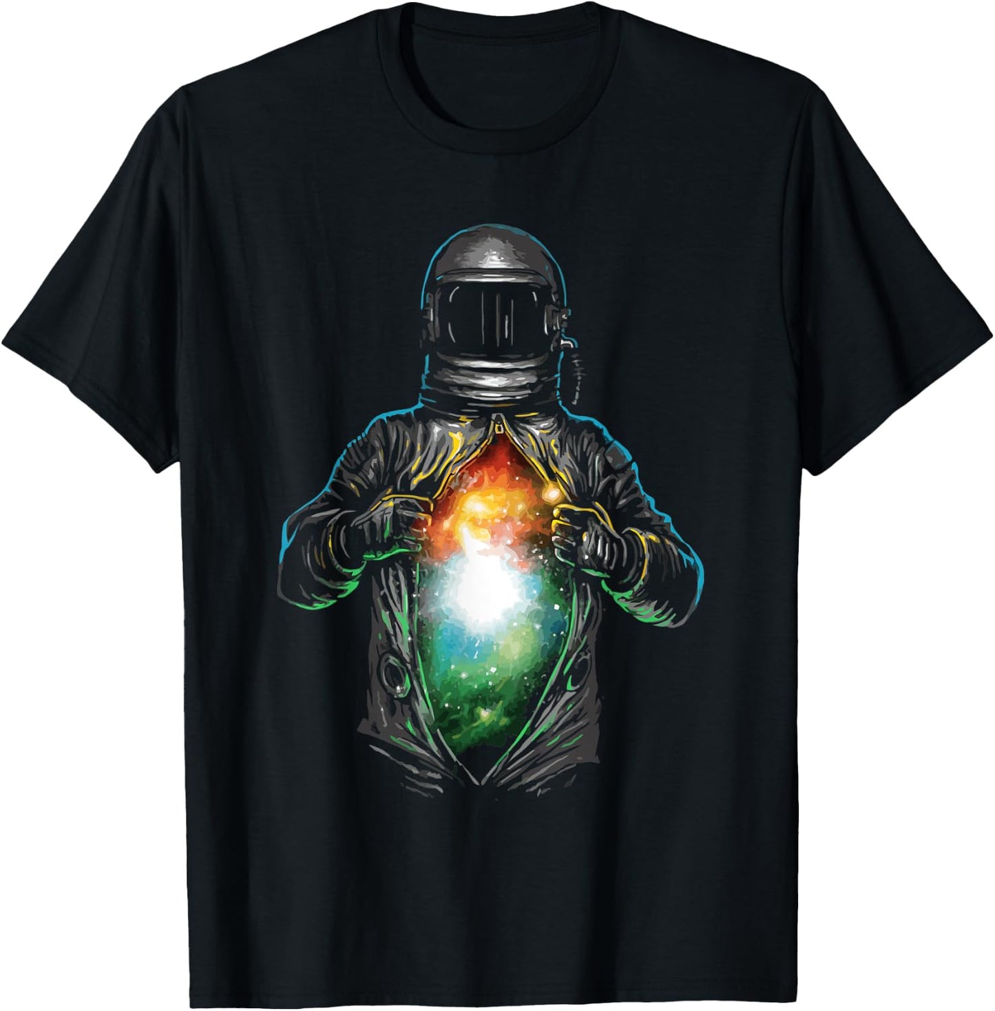 Solar Space System Planets Cosmic inside astronaut T-Shirt - T-Shirt | Black