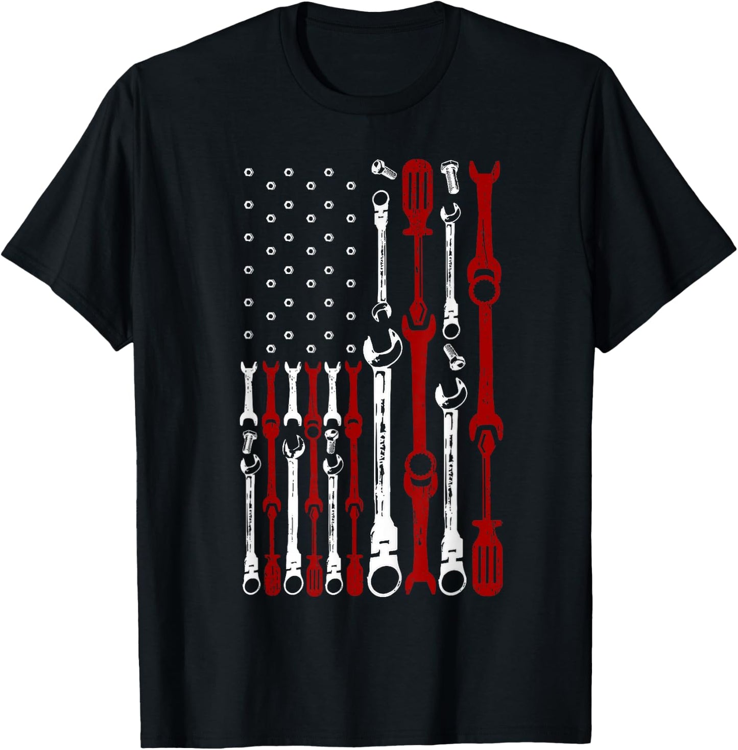 Mechanic American Flag Shirts Patriotic Mechanic USA Flag Women Kids Men T-Shirt - T-Shirt | Black