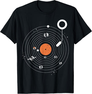 Universe Record Vinyl Galaxy Gift T-Shirt - T-Shirt | Black