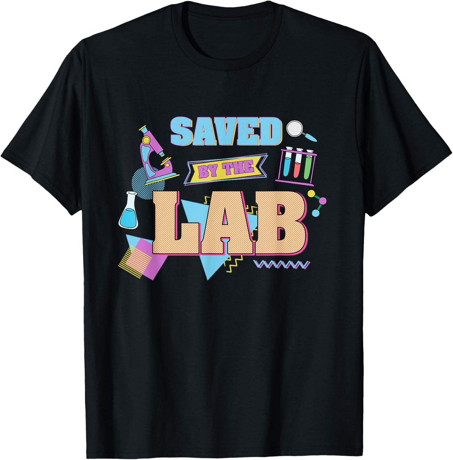 Retro Lab Week Medical Laboratory Tech Saved By The Lab T-Shirt - T-Shirt | Black