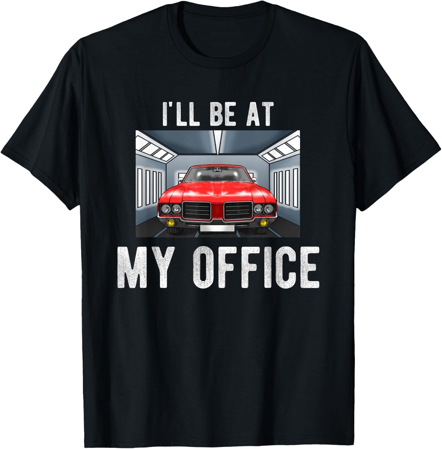 Car Spray Booth Auto Body Office for Automotive Painters T-Shirt - T-Shirt | Black