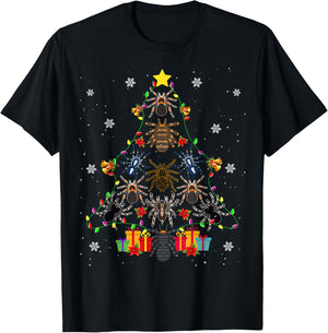 Tarantula Christmas Tree Tarantula Lover Gifts -Kids Black Xmas Tree T-Shirt - T-Shirt | Black