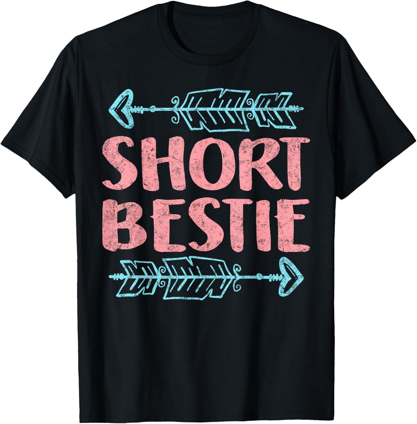 Best Friends Matching Tall Short Bestie Birthday BFF Besties T-Shirt - T-Shirt | Black