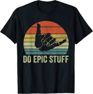 Beach Surf Do Epic Stuff Shirts, Windsurfing Surfer Men Boys T-Shirt - T-Shirt | Black