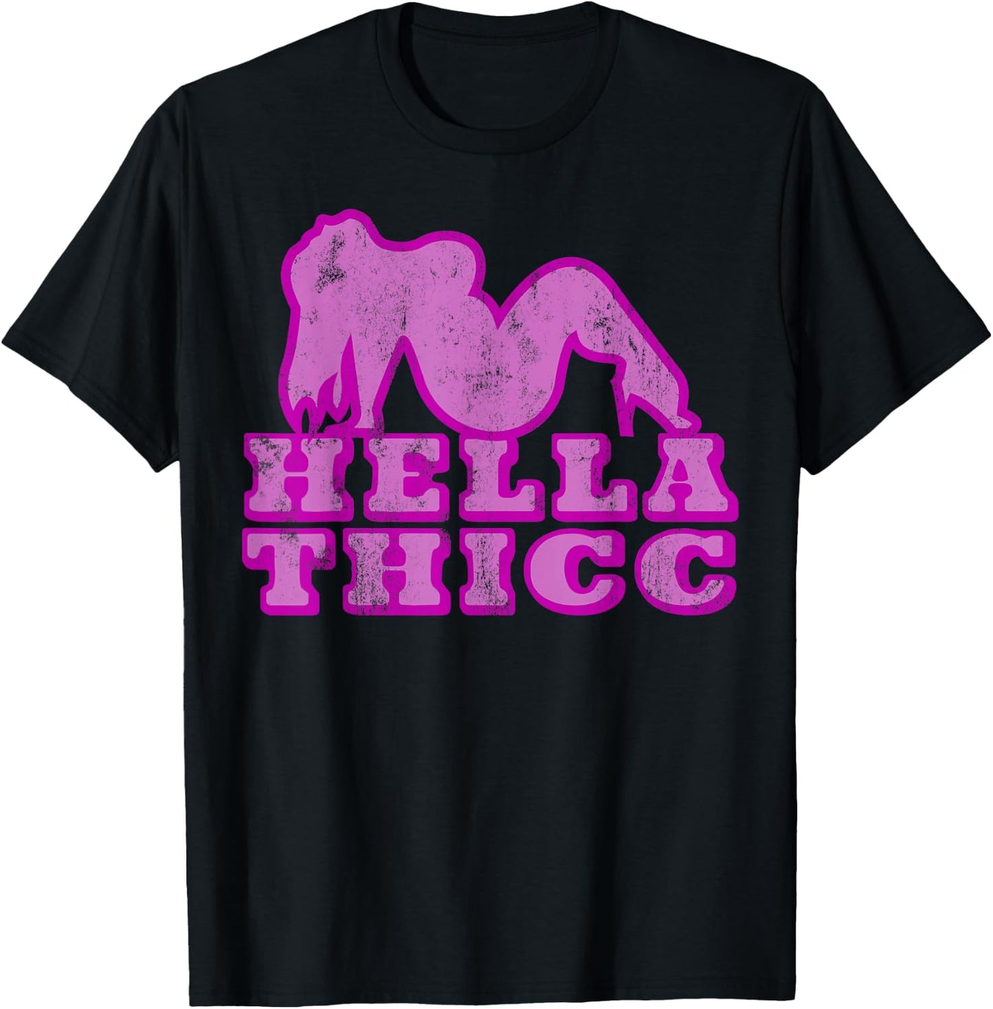 Hella Thicc t shirt thick girl boy shirt norcal slang thiccc T-Shirt - T-Shirt | Black