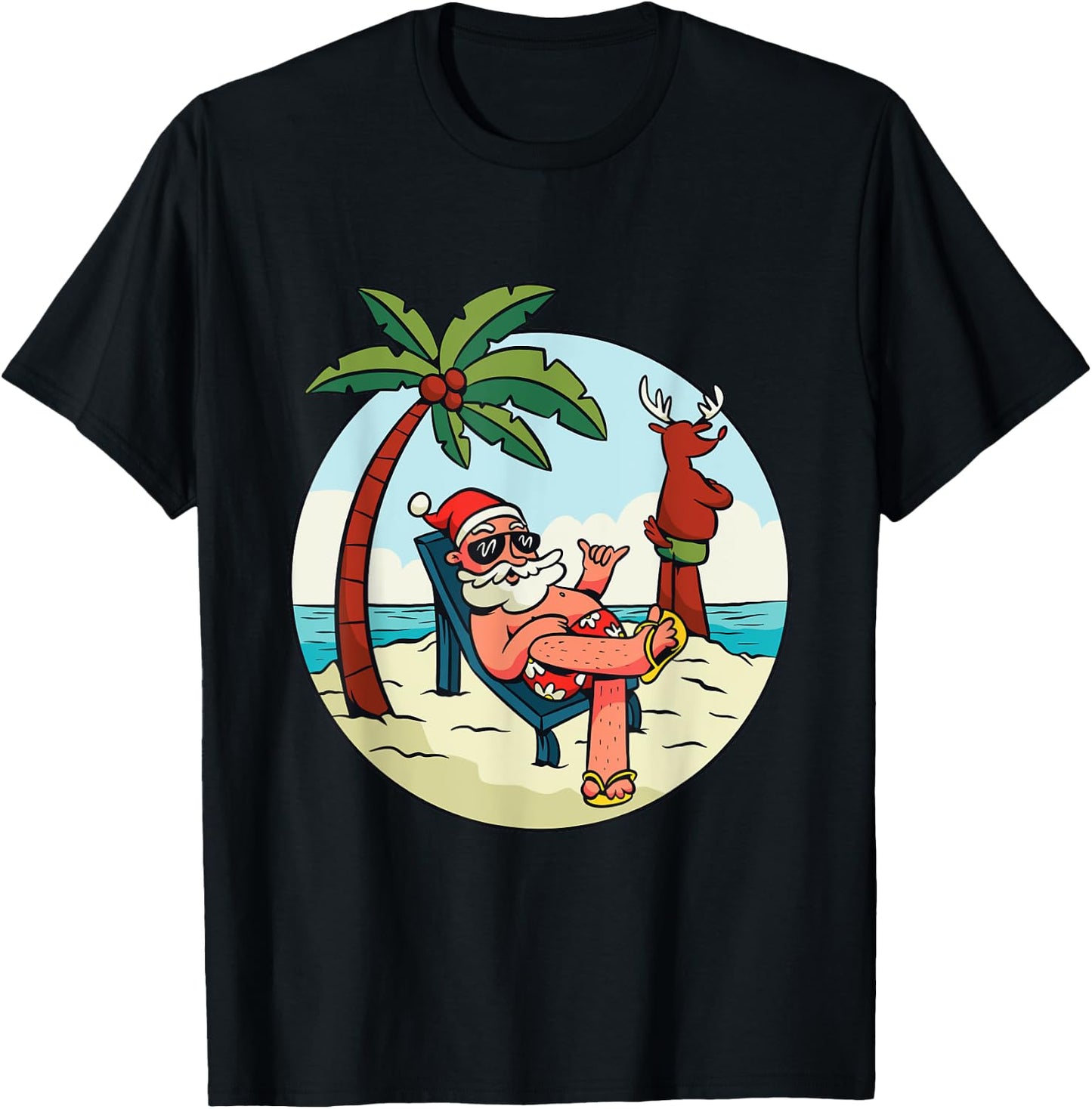 Christmas on the beach Christmas in July Men Women T-Shirt - T-Shirt | Black