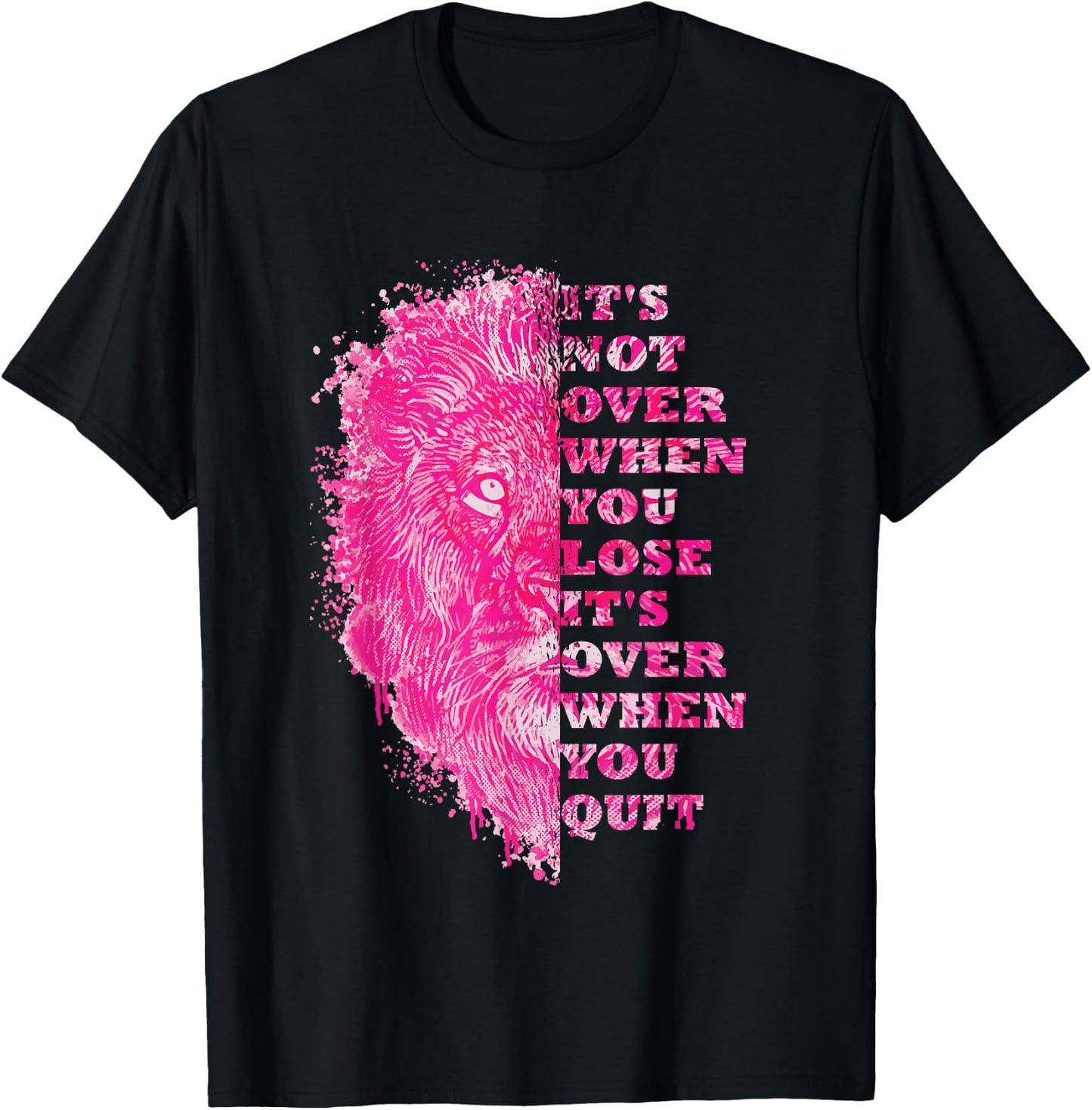Lion Gym Quote Positive Message Motivation Training Saying T-Shirt - T-Shirt | Black