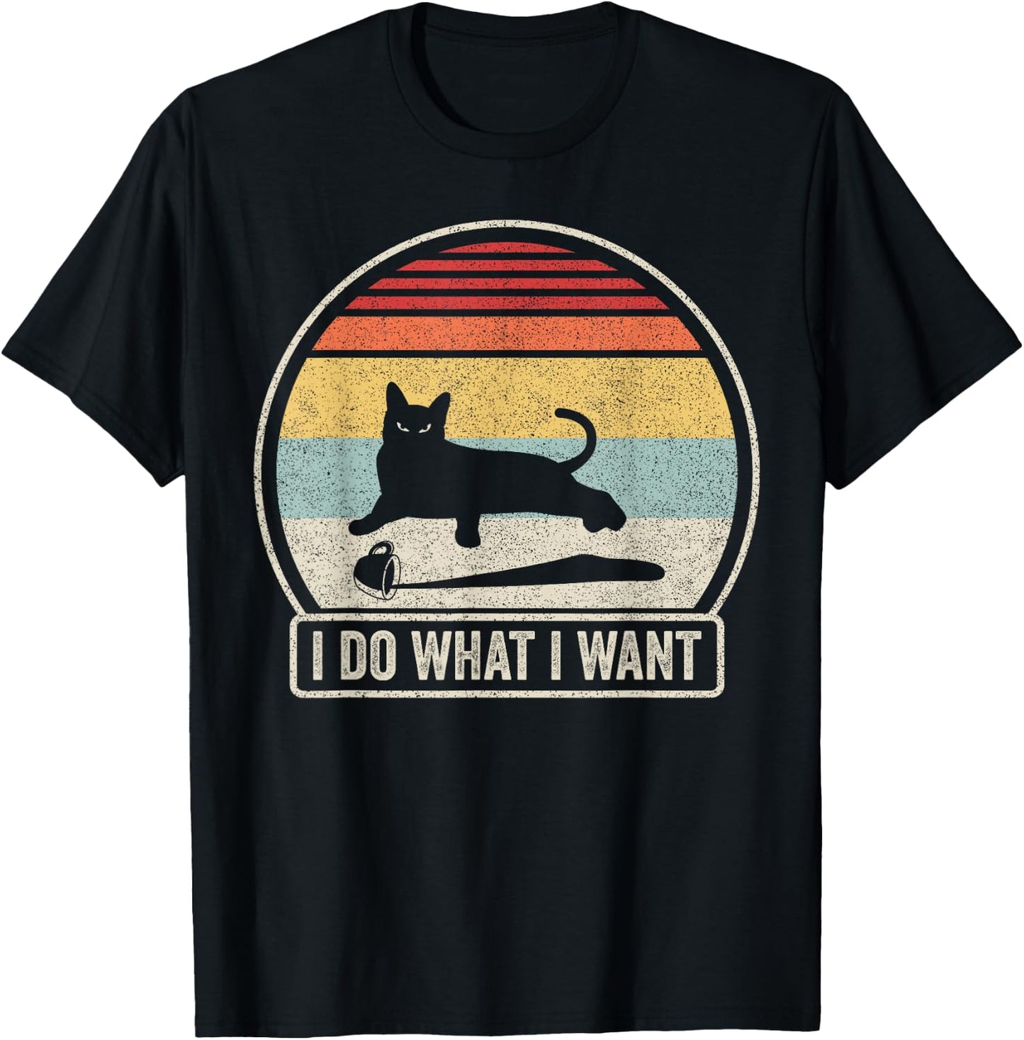 Retro Vintage I Do What I Want Cat T-Shirt - T-Shirt | Black