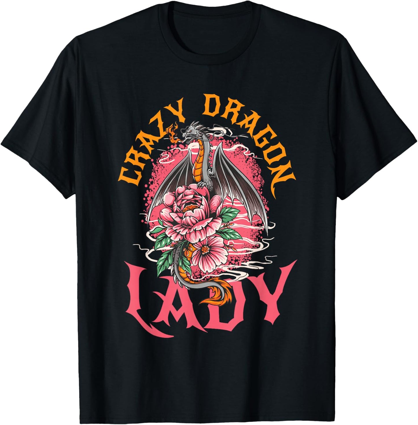 Crazy Dragon Lady T-Shirt - T-Shirt | Black