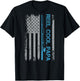 Reel Cool Papa Fishing US Flag Patriotic 4th Of July On Back T-Shirt - T-Shirt | Black