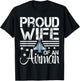 Proud Wife of An Airman Jet Plane Pilot T-Shirt - T-Shirt | Black