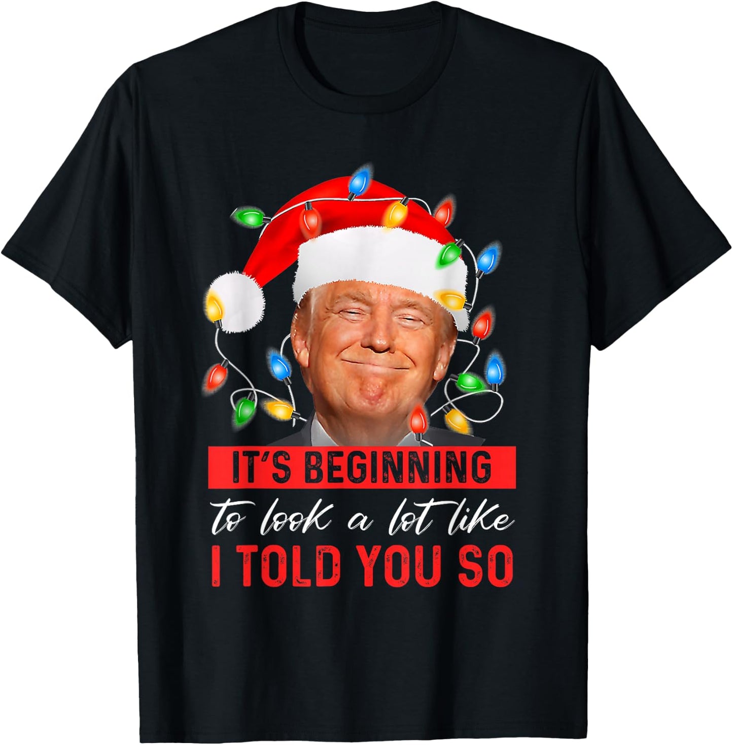 It's Beginning to Look A Lot Like I Told You So Trump Xmas Small T-Shirt - T-Shirt | Black