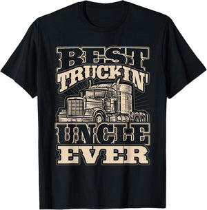 Best Trucking Uncle Ever Truck Driver Fathers Day T-Shirt - T-Shirt | Black