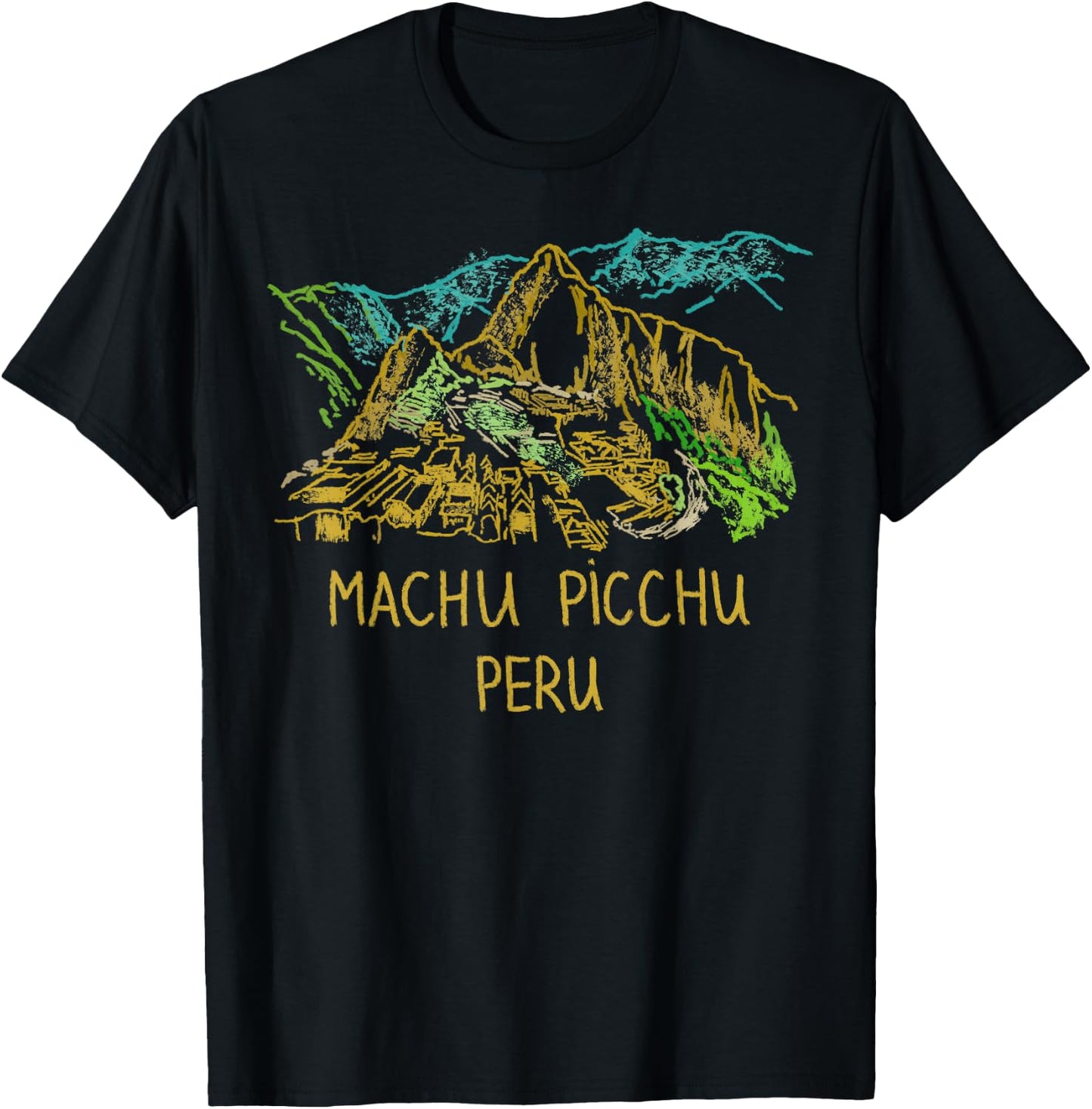 DDD City Machu Picchu Peru - Men's Black Classic Fit Short Sleeve - Small T-Shirt - T-Shirt | Black
