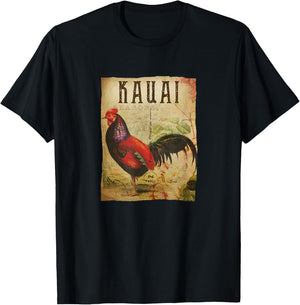 Vintage Kauai Shirt Rooster T-Shirt - T-Shirt | Black