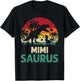 mb Vintage Mimi Saurus Funny Dino Father's Day Mother's Day T-Shirt - T-Shirt | Black