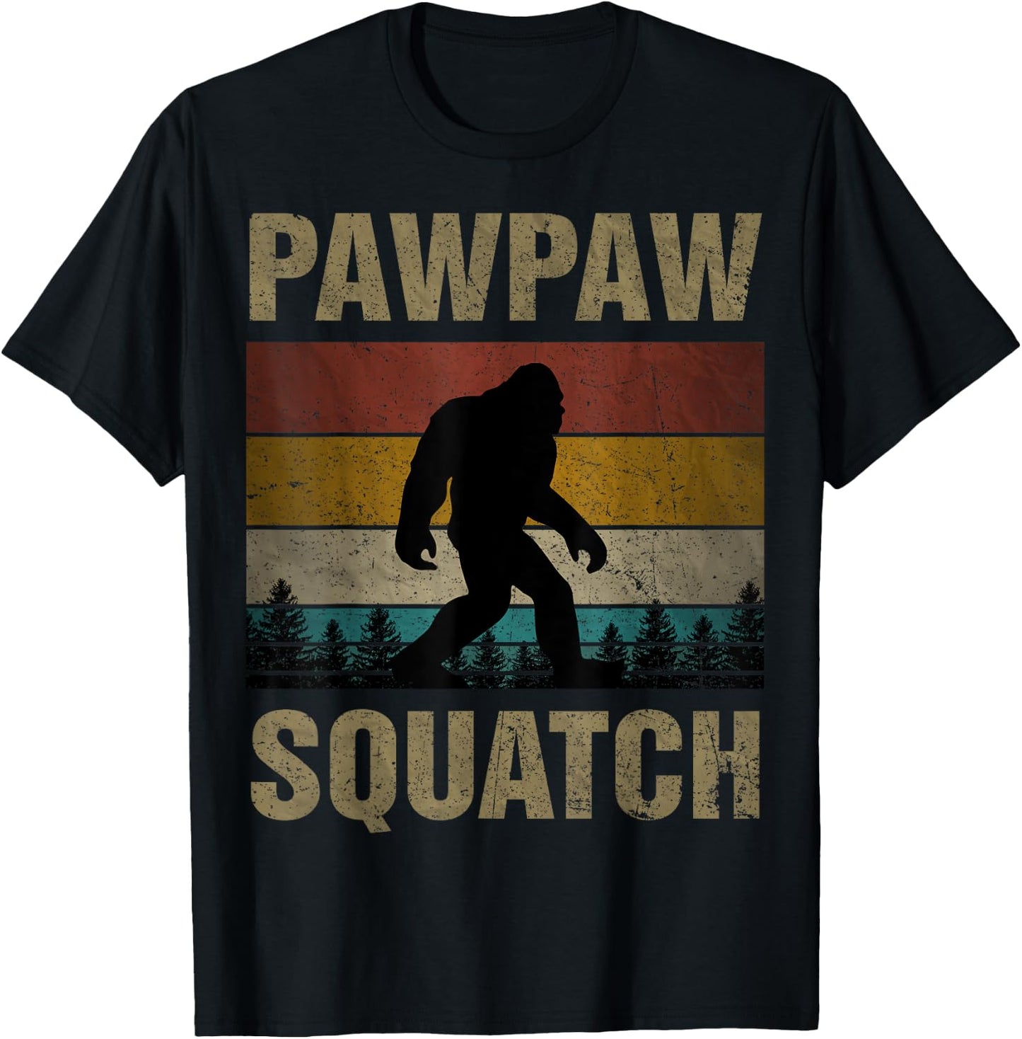 Pawpaw Squatch Bigfoot Pawpaw Sasquatch Yeti Family T-Shirt - T-Shirt | Black