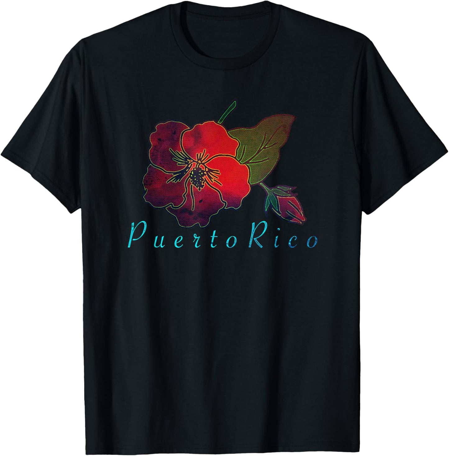 Flor de Maga Boricua Puerto Rico T-Shirt - T-Shirt | Black