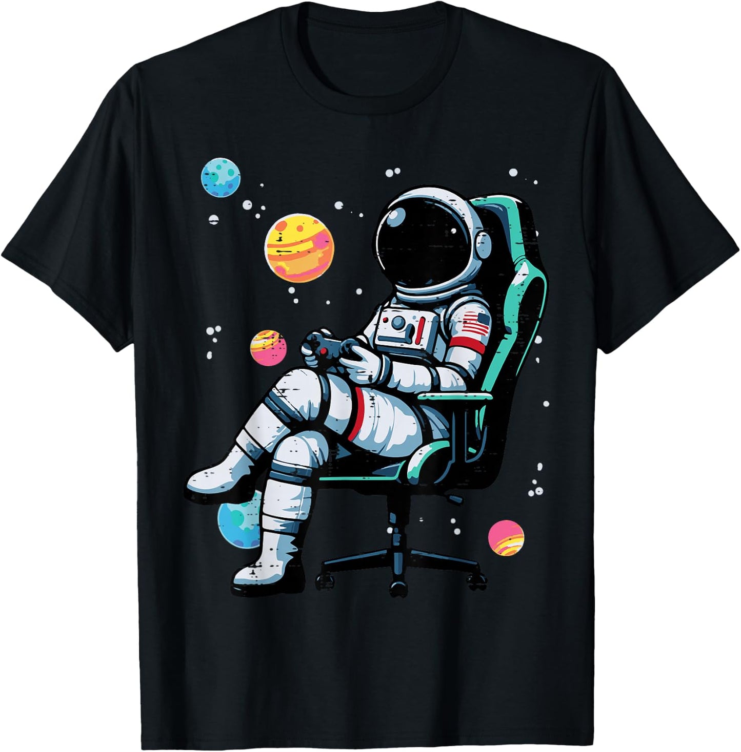 Astronaut Gaming Space Gamer Boys Toddler Kids Youth Men T-Shirt - T-Shirt | Black