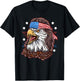Funny Redneck 80s Patriotic Proud Mullet American Bald Eagle Women Men T-Shirt - T-Shirt | Black