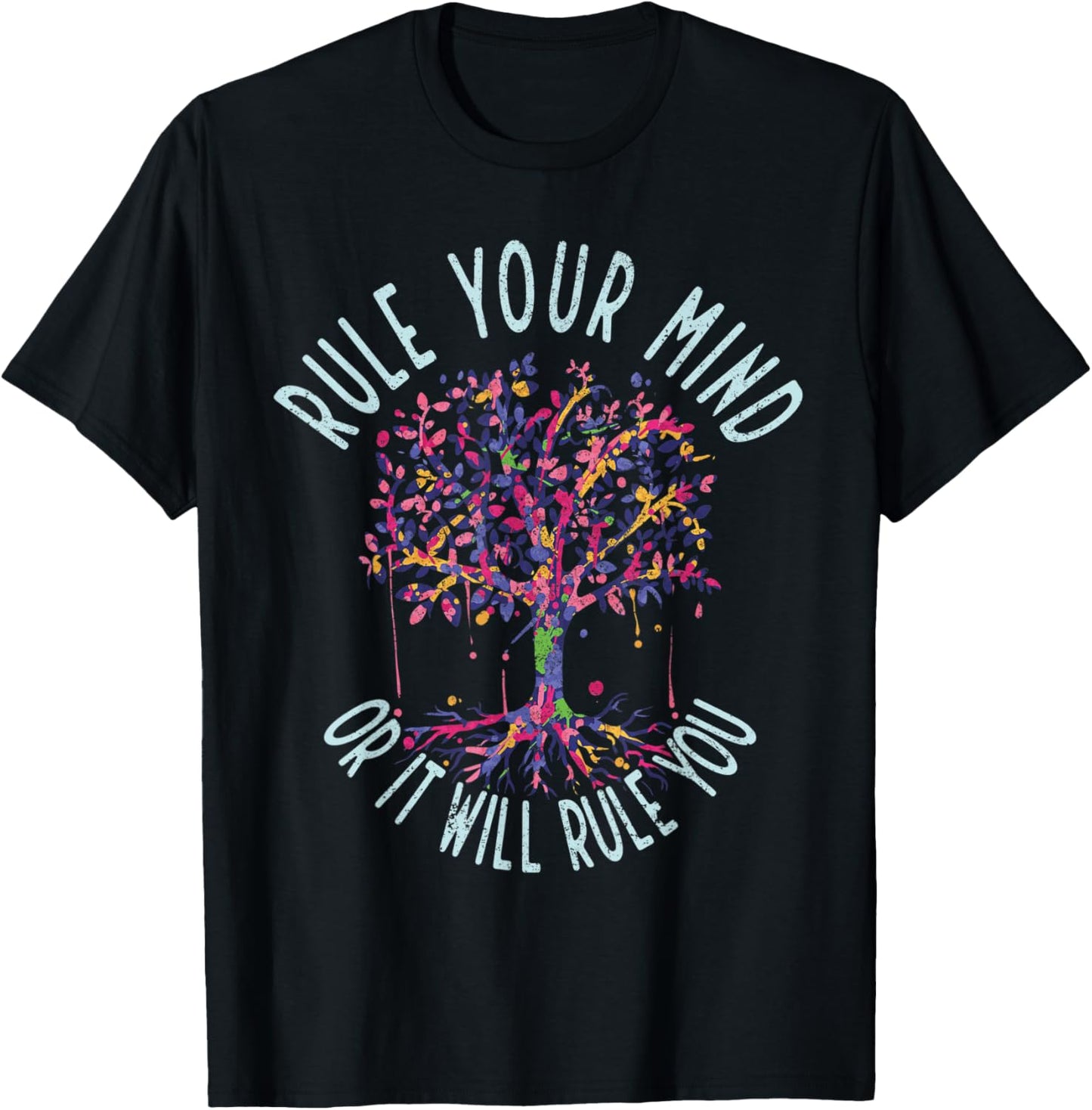 Tree Of Life Spiritual Quote Yoga Workout T-Shirt - T-Shirt | Black