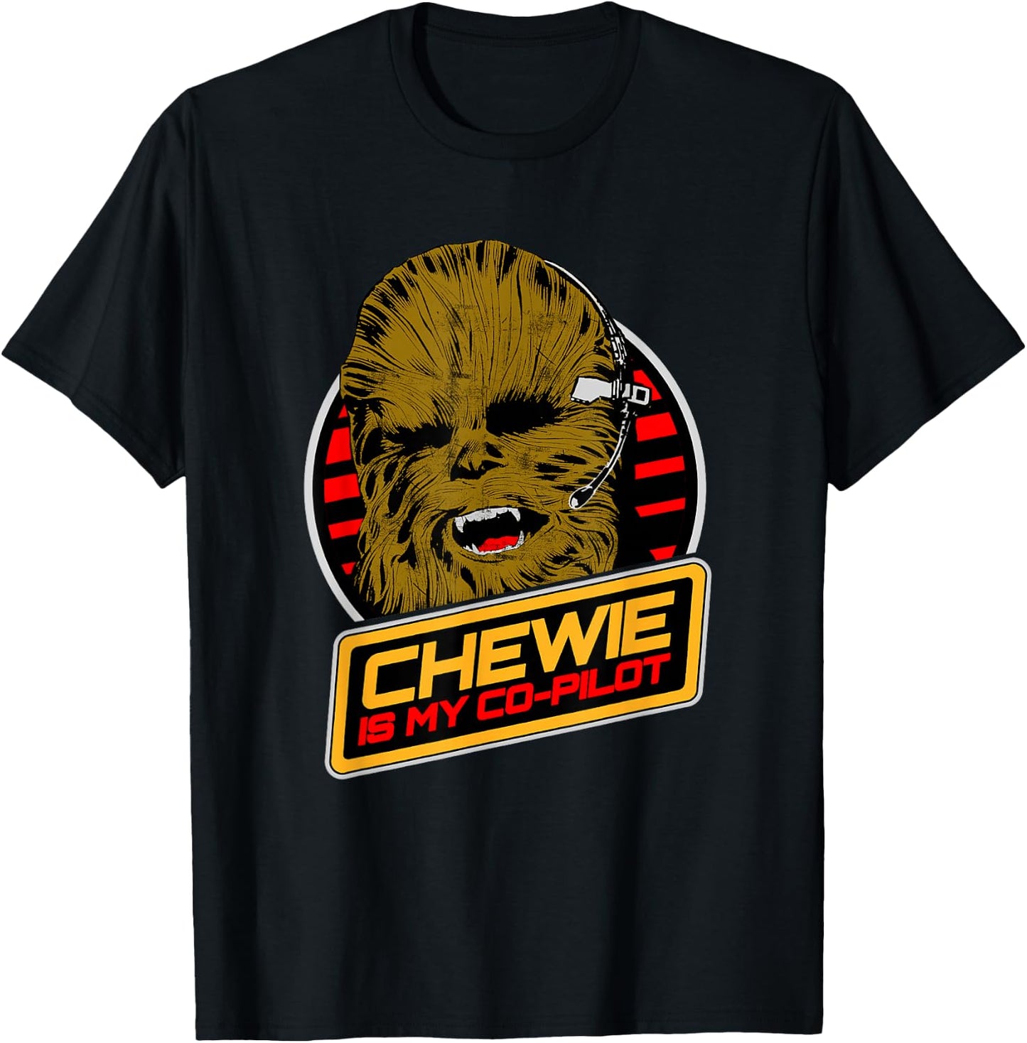 Star Wars Classic Chewie Is My Co-Pilot Poster T-Shirt - T-Shirt | Black