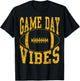 Game Day Vibes Yellow Football Vintage Distressed Graphic T-Shirt - T-Shirt | Black