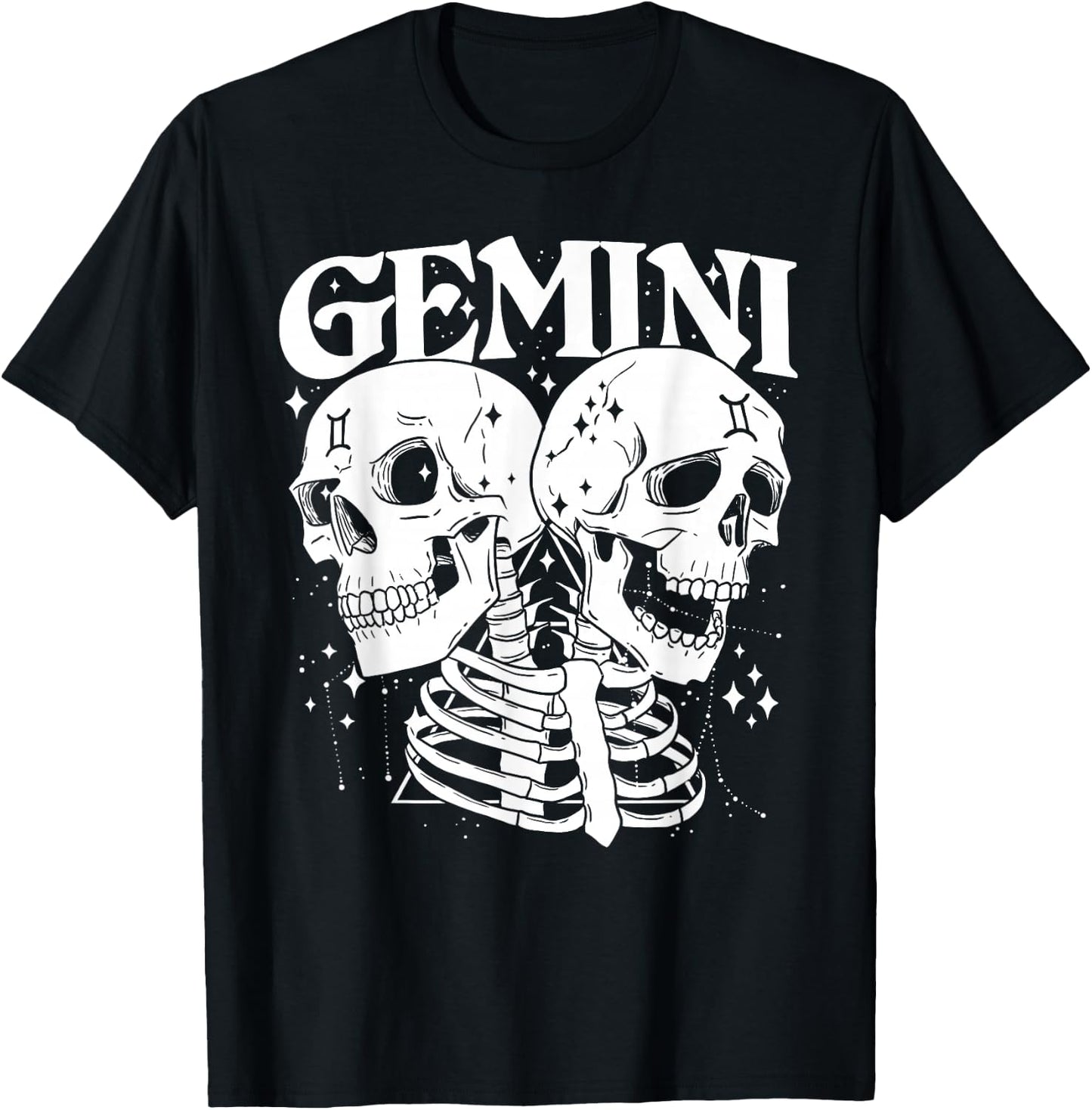 GEMINI Faery Crystal Witch Shirt Skull constellation T-Shirt - T-Shirt | Black