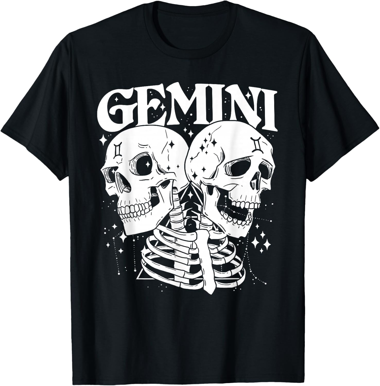 GEMINI Faery Crystal Witch Shirt Skull constellation T-Shirt - T-Shirt | Black