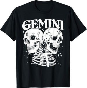 GEMINI Faery Crystal Witch Shirt Skull constellation T-Shirt - T-Shirt | Black