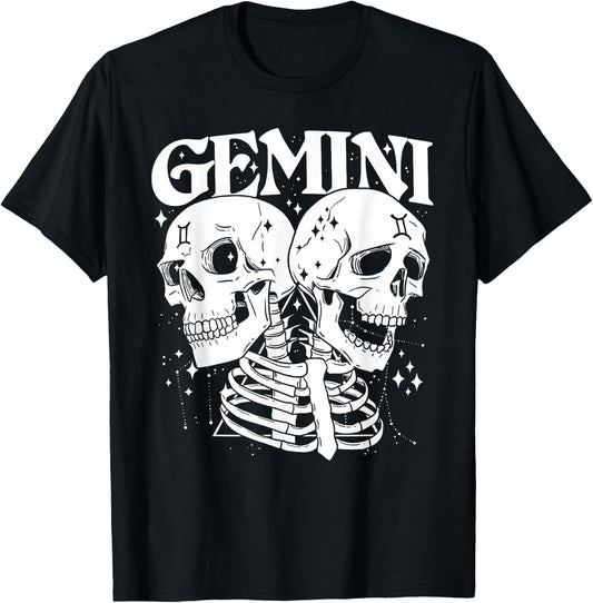 GEMINI Faery Crystal Witch Shirt Skull constellation T-Shirt - T-Shirt | Black