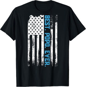 Best Popo Ever American USA flag Father’s Day Gift Popo Women Men T-Shirt - T-Shirt | Black