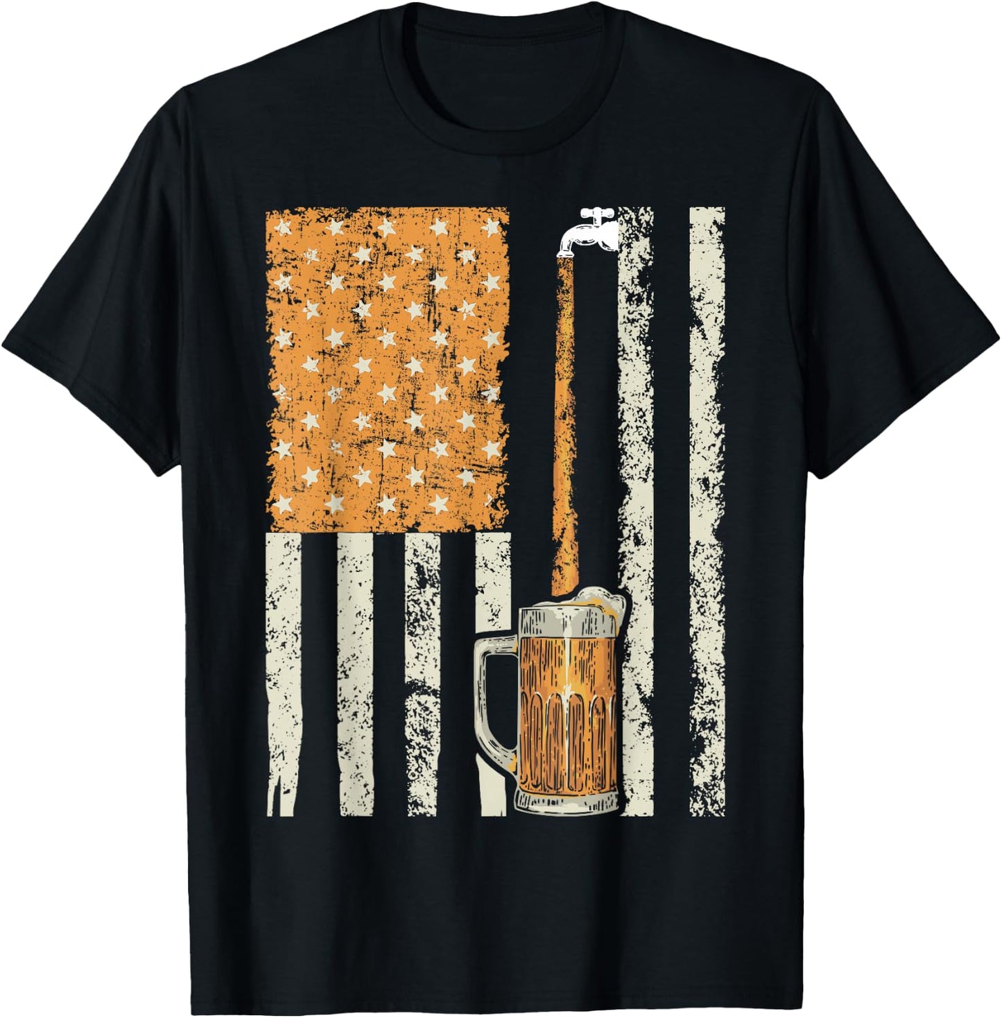 Brewery American Flag Craft Beer American Pride T-Shirt - T-Shirt | Black