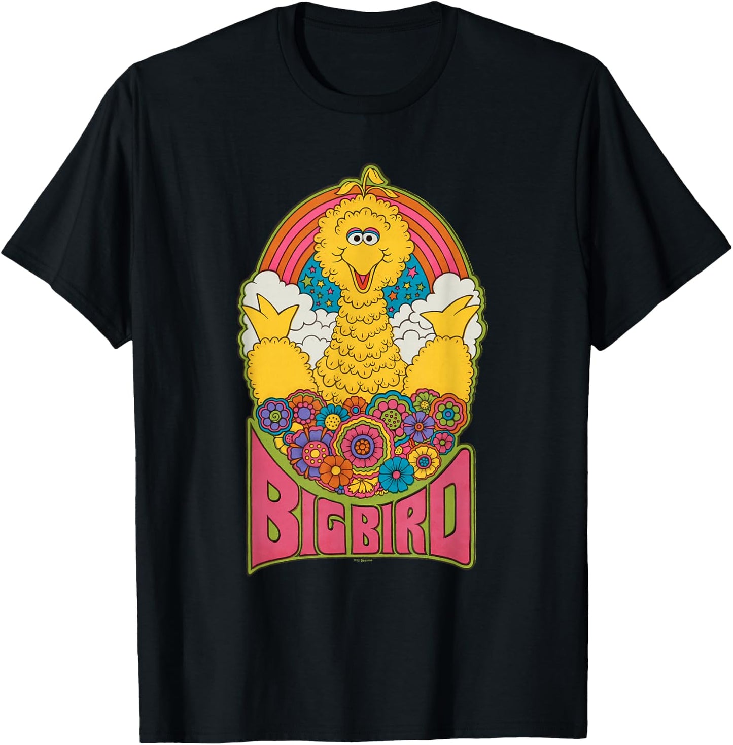 Sesame Street Psychedelic Big Bird T-Shirt - T-Shirt | Black