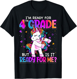 I'm Ready For 4th Grade Shirt Back To School 4th Grade Girls T-Shirt - T-Shirt | Black
