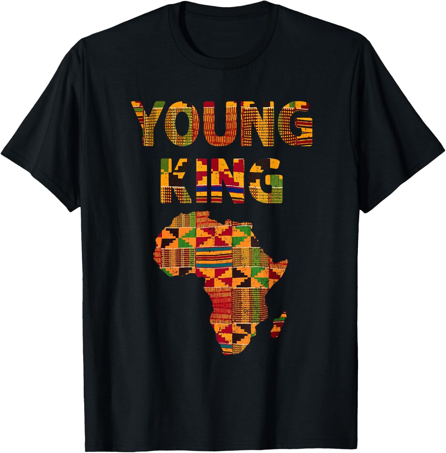 Cool African Kente Art Men Boys Kids African American Print Small T-Shirt - T-Shirt | Black